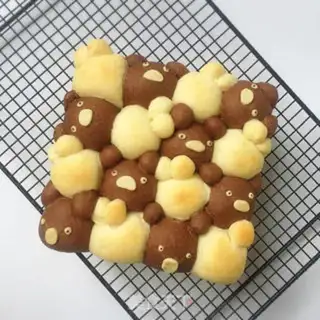 Make Little bear and rabbit squeezing bread step 5