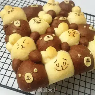 Make Little bear and rabbit squeezing bread step 6
