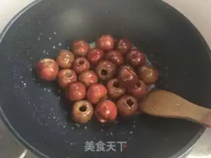 Make Snowballs of red nuts step 6