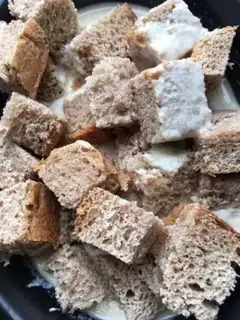 Make Yogurt bread pudding step 2