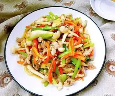 Make Scrambled peppers and platinum mushrooms step 15