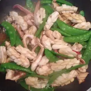Make The squid fired Dutch beans step 7