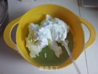 Make Spinach red bean cake step 6