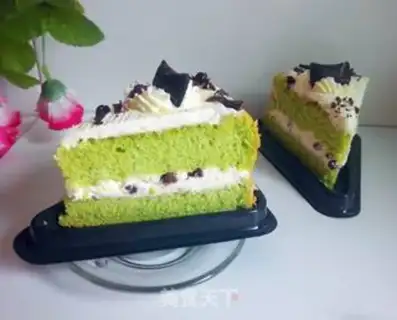 Make Spinach red bean cake step 14