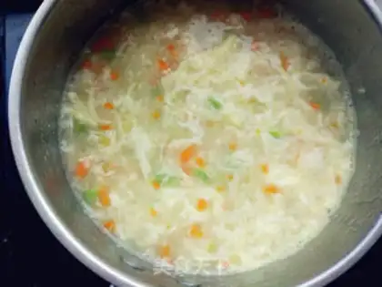 Make Spicy egg curd soup step 5