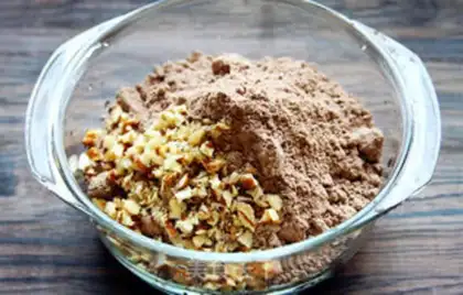 Make Chocolate peach brownie step 1