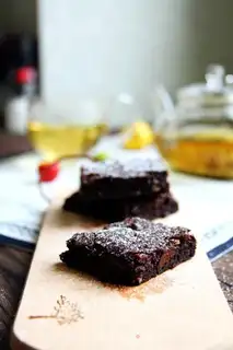 Make Chocolate peach brownie step 4