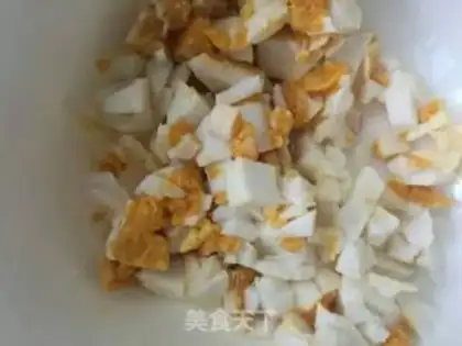 Make A duck egg and fried corn step 1