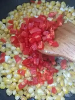 Make A duck egg and fried corn step 6