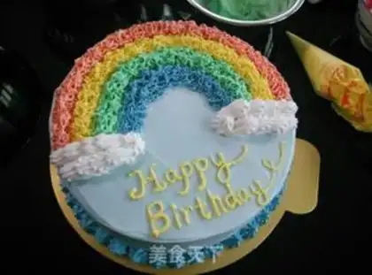 Make Rainbow birthday cake step 12