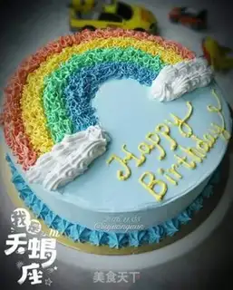 Make Rainbow birthday cake step 14