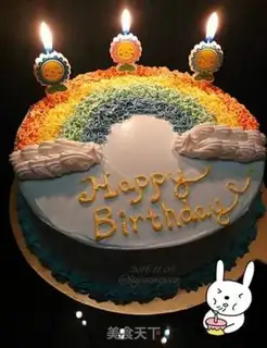 Make Rainbow birthday cake step 15