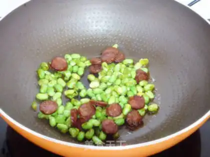 Make Sausage fried beans step 3