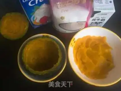 Make Halloween pumpkin egg pudding step 1