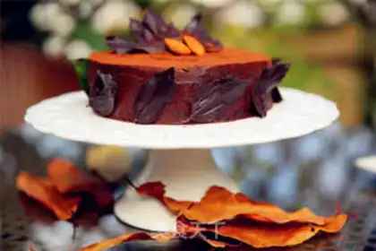 Make Chocolate leaves cake step 22