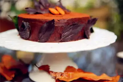 Make Chocolate leaves cake step 23