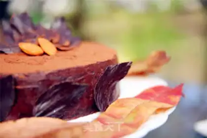 Make Chocolate leaves cake step 24