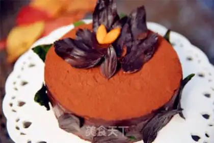 Make Chocolate leaves cake step 26
