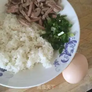 Make Beefball egg fried rice step 1