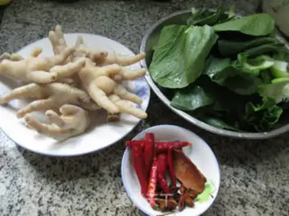 Make Green chicken claws step 0