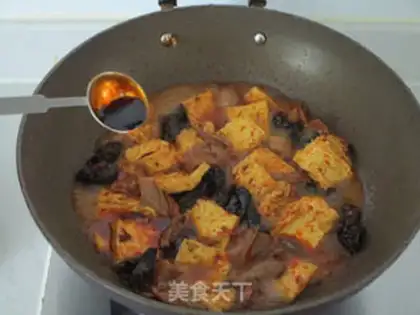 Make Tofu mushroom fried meat step 5