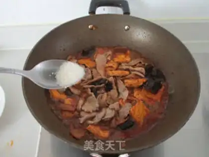 Make Tofu mushroom fried meat step 7