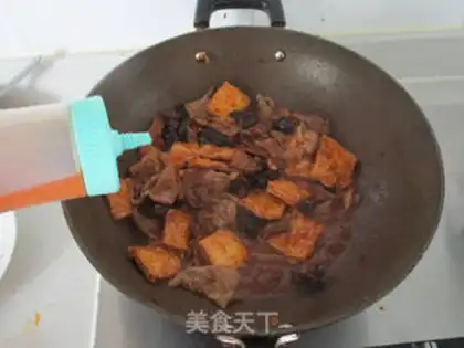 Make Tofu mushroom fried meat step 9