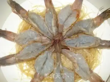 Make Garlic fans steam shrimp step 7