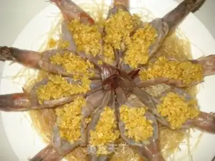 Make Garlic fans steam shrimp step 8