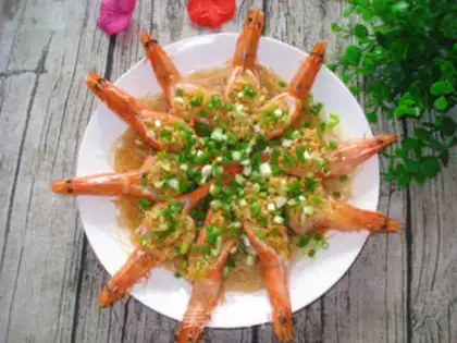 Make Garlic fans steam shrimp step 10