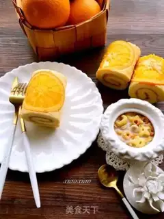 Make Orange cake roll step 19