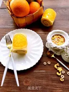 Make Orange cake roll step 20