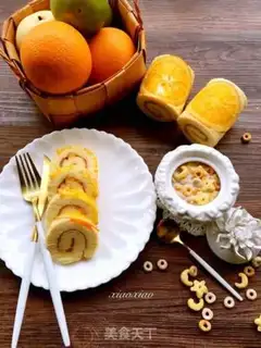 Make Orange cake roll step 21