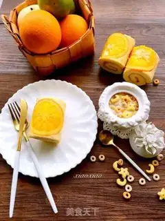 Make Orange cake roll step 22