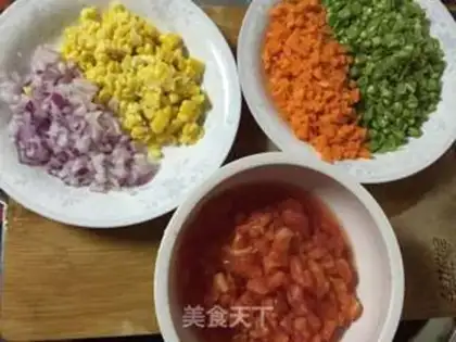 Make Quick-hand five-colored vegetable noodles step 1