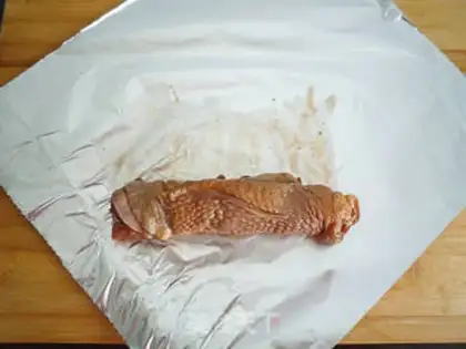 Make A chicken ham roll step 5