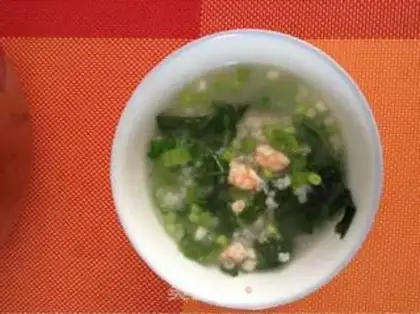 Make Shrimp vegetable congee step 6