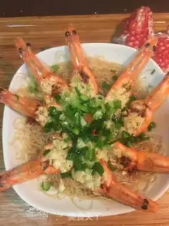 Make Garlic fans steam shrimp step 8