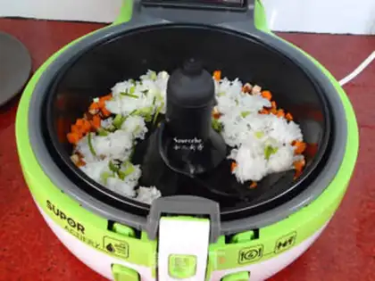 Make Carrot mushroom fried rice step 3