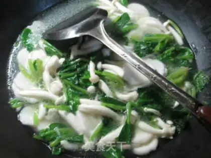 Make White mushroom spinach step 6