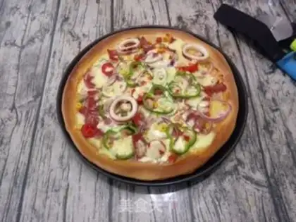 Make Seafood Big Pizza - Home Edition step 15