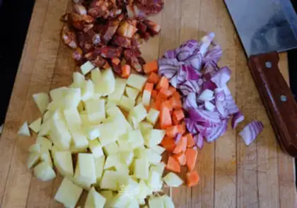 Make Sausage potato rice step 1