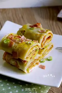 Make Ham egg burrito step 10