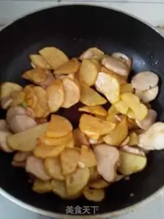 Make Potato chips for almond mushrooms step 8