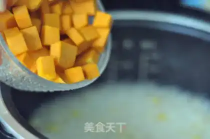 Make Pumpkin corn congee step 6