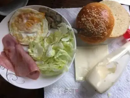 Make Egg ham burger step 12