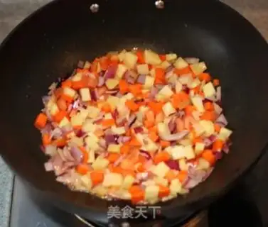Make Hands on lamb rice step 13