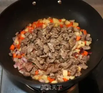 Make Hands on lamb rice step 14