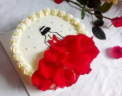 Make Rose dress cake step 13