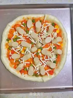 Make Pyramid chicken sausage pizza step 7